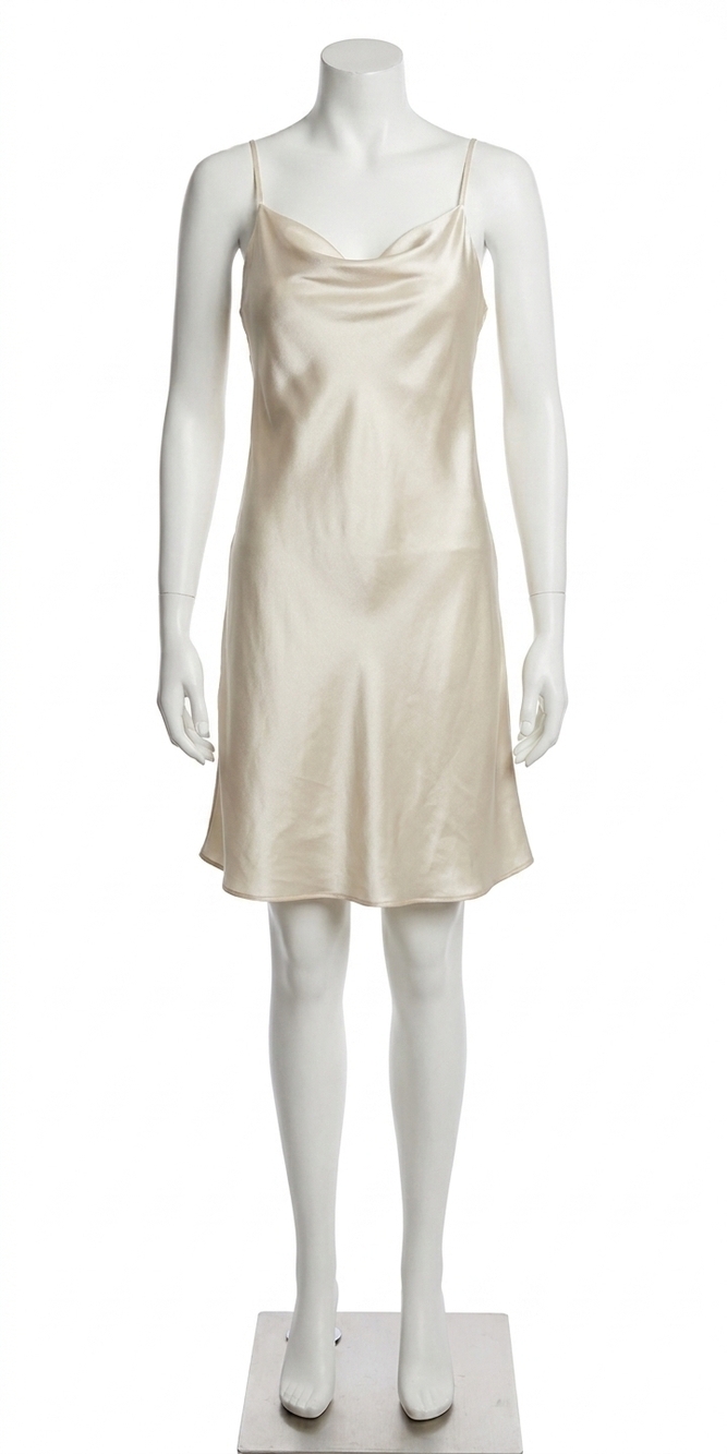NEW GIGI MODA madonna satin mini dress in cream